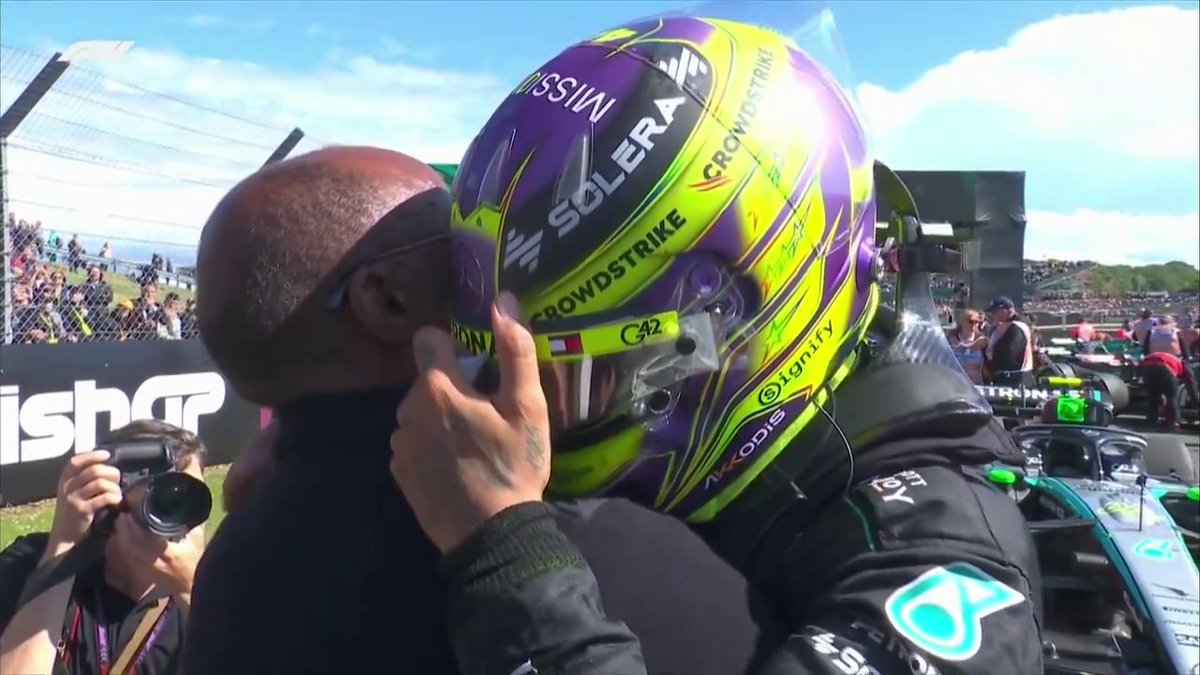 Lewis Hamilton was brought to tears after embracing his father after his win at Silverstone 🥹