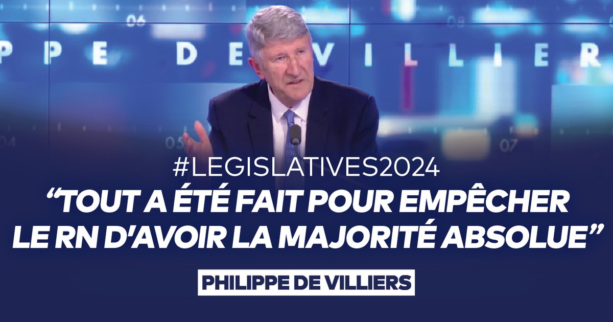 Tout a été fait pour empêcher le Rassemblement National d’avoir la majorité absolue. La crise migratoire sera pour la 5e République ce qu’a été la crise algérienne pour la 4e : la fin probable d’un régime. 🔴Voir l'émission complète : 🤳Rejoignez-moi sur les différents réseaux sociaux : #FaceAPhilippeDeVilliers #FADV #CNews #Législatives2024 #ElectionsLegislatives2024