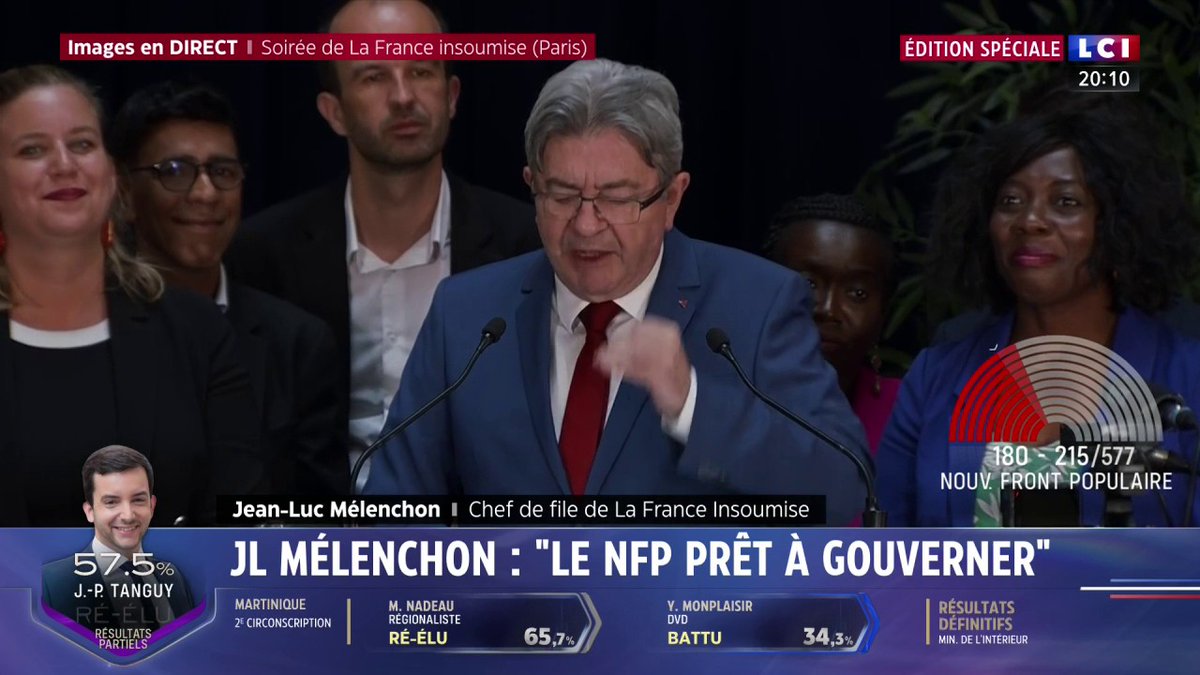 🗣️ "Le Nouveau Front Populaire appliquera tout son programme" assure Jean-Luc Mélenchon