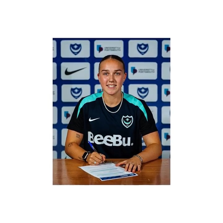 From the stands to the pitch to signing a professional #Pompey contract... Ella Humphrey is here to stay. 💙