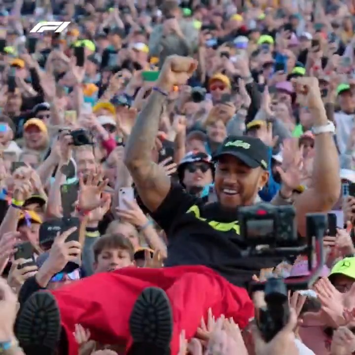 It's not a Lewis win at Silverstone without a crowd surf 🌊 #F1 #BritishGP Silverstone