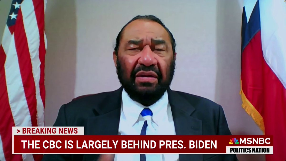 NEW: The Congressional Black Caucus is largely behind President Biden. Rep. Al Green tells Rev. Al Sharpton that Rep. Maxine Waters' support for Biden will "have great influence."