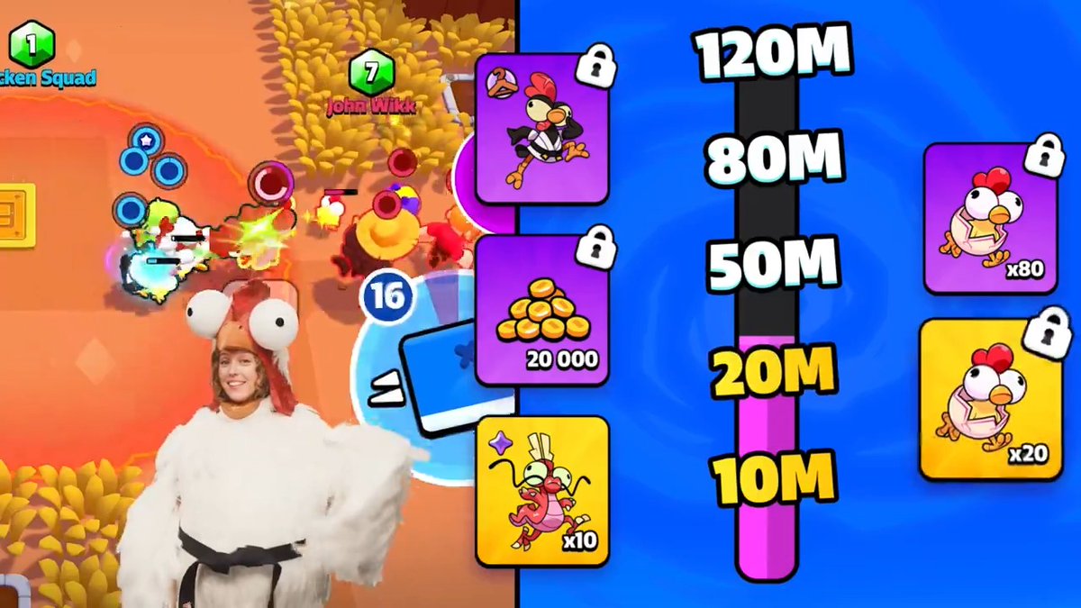 HOW TO GET A FREE CHICKEN SKIN 🐓 TLDW: 10-day community event where every Chicken picked in battles gets us closer to unlocking Chicken rewards! 🐣 #SquadBusters #ChickenRush