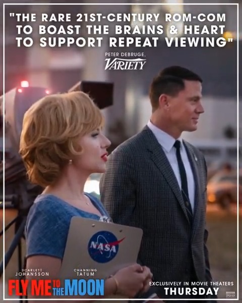 #FlyMeToTheMoon is the summer rom-com you’ve been waiting for – exclusively in theaters Thursday. Get tickets now: