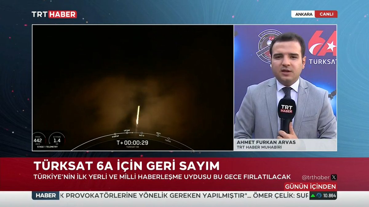 Türksat 6A için geri sayım... Türkiye’nin ilk yerli ve milli haberleşme uydusu Türksat 6A, bu gece saatler 00.20'yi gösterdiğinde ABD'den uzaya fırlatılacak. TRT HABER ekibi, TÜRKSAT'ın Gölbaşı yerleşkesinden son durumu aktardı.