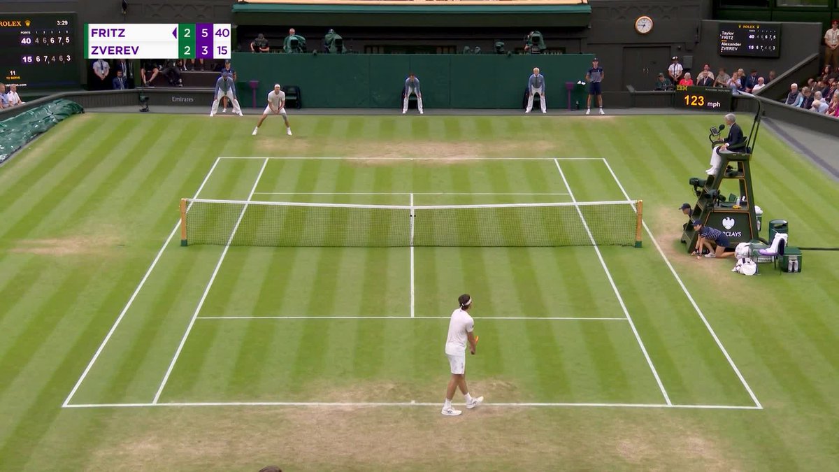 FIVE STAR FRITZ ⭐️⭐️⭐️⭐️⭐️ Taylor Fritz comes from two sets down to beat No.4 seed Alexander Zverev 4-6, 6-7(4), 6-4, 7-6(3), 6-3 #Wimbledon