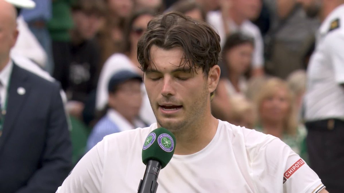 "It's a dream" ✨ Taylor Fritz reacts to winning a five-set thriller on Centre Court #Wimbledon