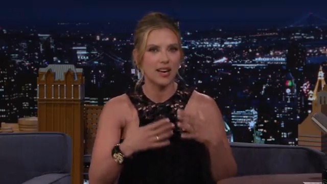 Scarlett Johansson manifested being in the new Jurassic World movie last time she was here! #FallonTonight
