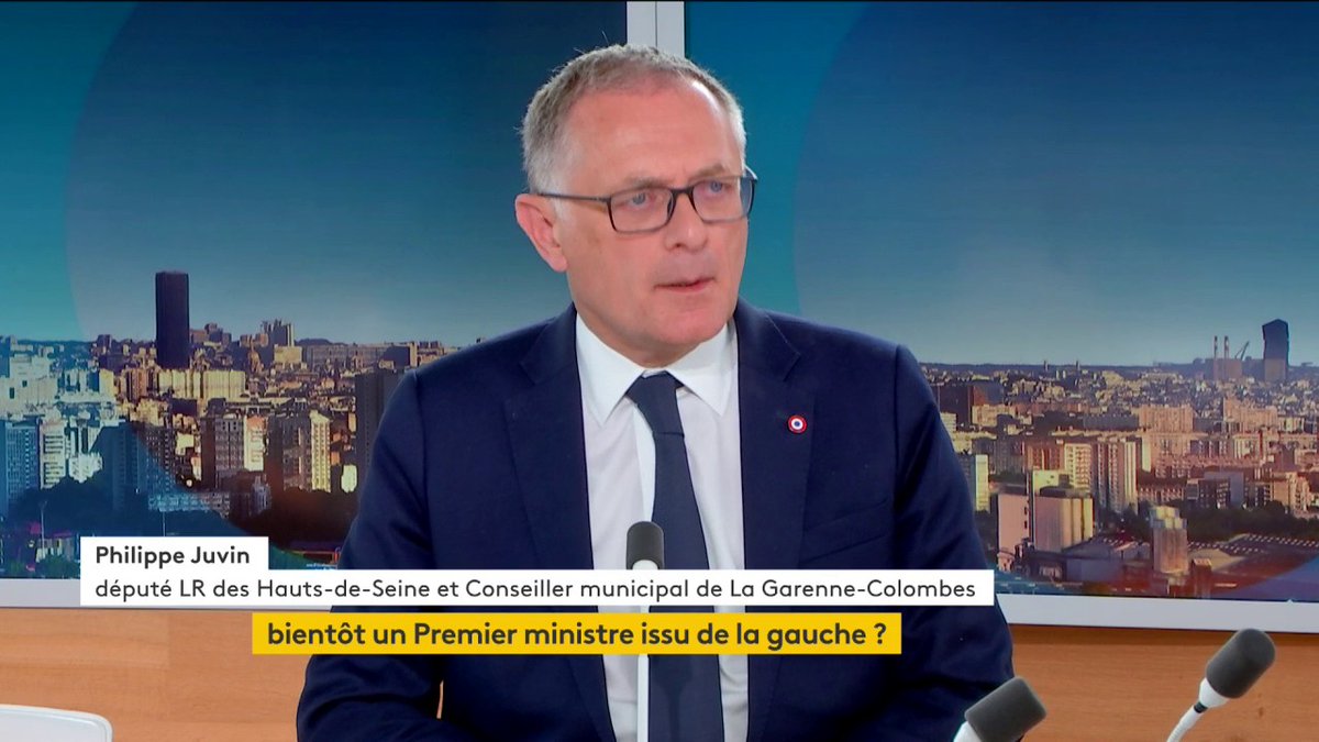 🔴DIRECT - 🗣️"Il y a un danger d'avoir un Premier ministre d'une gauche dure qui mettrait le pays à genoux." Philippe Juvin, député LR, appelle Emmanuel Macron à nommer un Premier ministre issu de la droite. #franceinfo #canal27