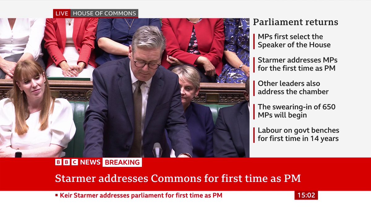 "We have the opportunity and the responsibility to put an end to a politics that has too often seemed self-serving and self-obsessed," Keir Starmer says The UK PM adds, "we all have a duty to show that politics can be a force for good" Follow live