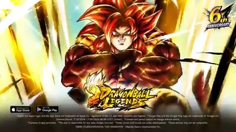 ◥◣New Character Info!◢◤ ULTRA "Super Saiyan 4 Gogeta" joins the fight tomorrow, 7/10, at 06:00 (UTC)! Don't miss your chance! ▼Check out the version of the trailer with "Dan Dan Kokoro Hikareteku"! #DBL6thAnniversary #Dragonball