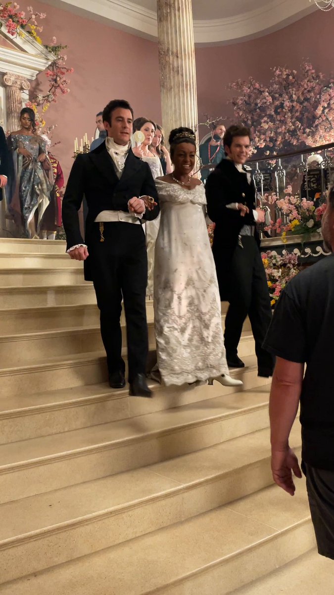 What a thrilling sensation it would be to be Lady Danbury escorted by two charming Bridgerton brothers!