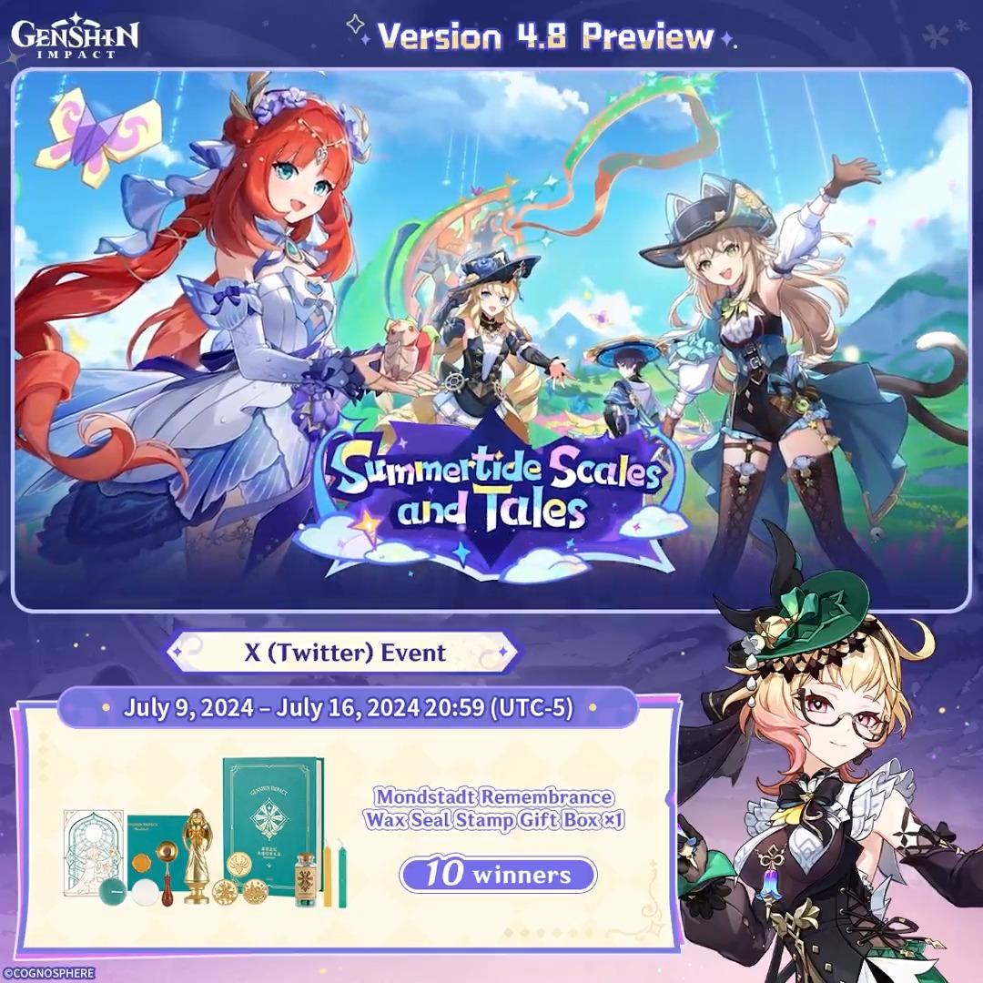 ✨Version 4.8 Preview✨ 🎁Participate in the event for a chance to win official merchandise. How to Participate: ① Follow Genshin Impact ② Retweet this post And you can instantly check the event results via this link>>> #GenshinImpact4ꓸ8