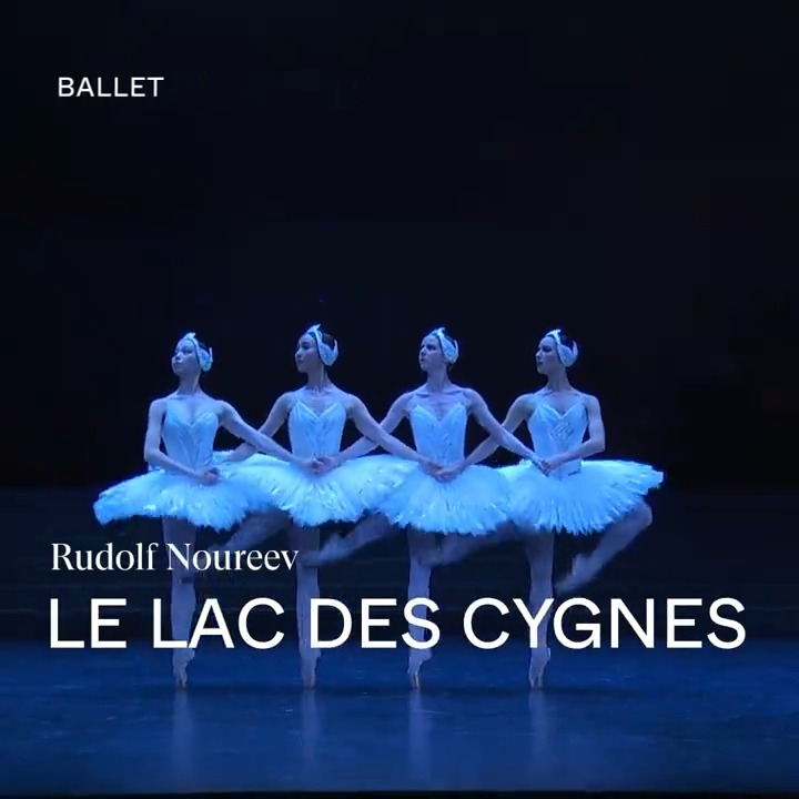 #LeLacDesCygnes 🦢Extrait de la danse des petits cygnes, célèbre pas de quatre du ballet de Noureev, avec Ambre Chiarcosso, Saki Kuwabara, Elizabeth Partington et Luna Peigné. A l'Opéra Bastille jusqu'au 14 juillet :