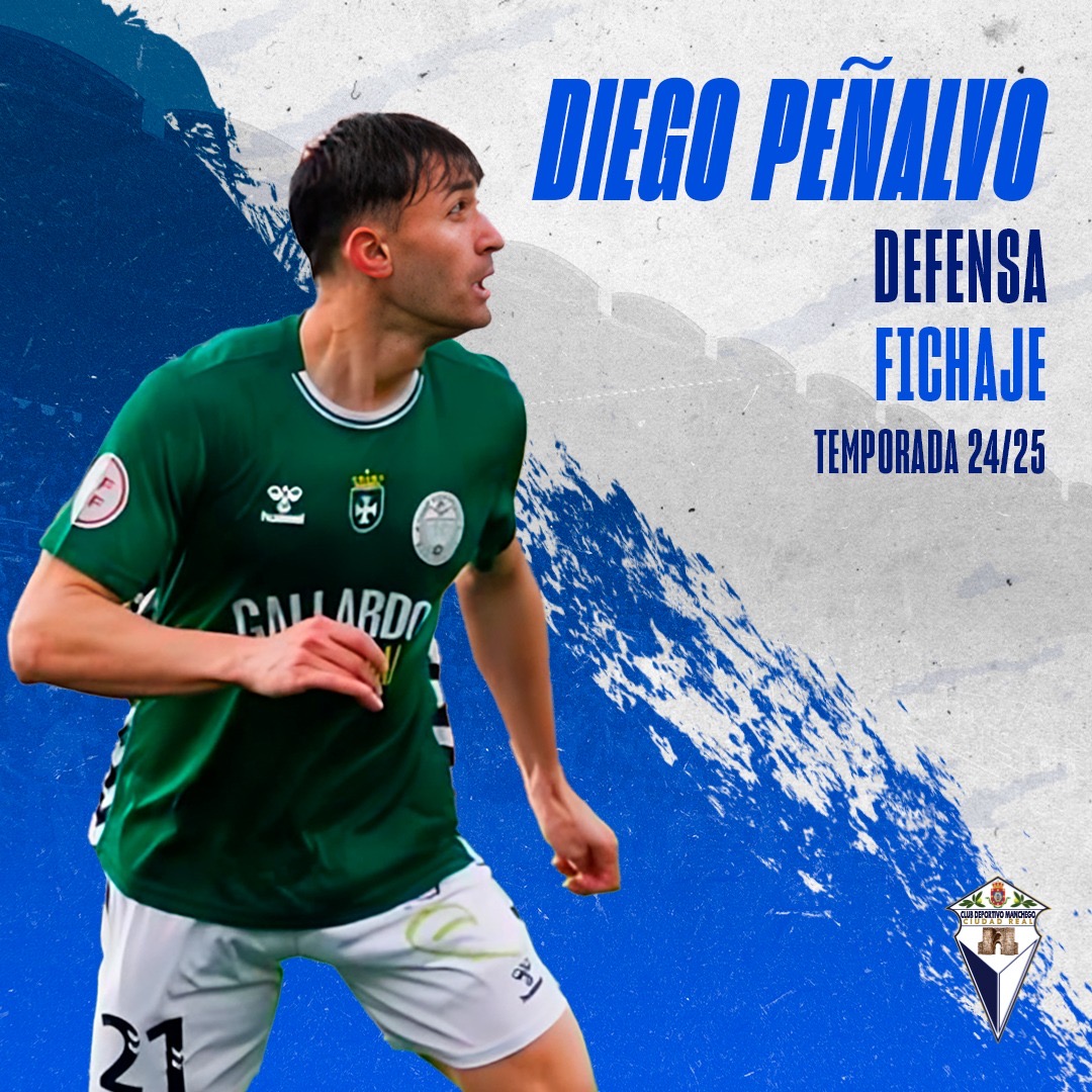 🔵 FICHAJE | LATERAL DERECHO | DIEGO PEÑALVO GARCÍA Mancheguistas, os envía un saludo nuestro nuevo jugador diego que se incorpora a la disciplina del club con la positividad y las ganas necesarias de sumarse y contribuir a hacer ENTRE TODOS UN AÑO MUY BONITO. Conocedor de la dura categoría de la Tercera RFEF y del grupo (tres temporadas en el Marchamalo), con experiencia también en Segunda RFEF, con ascenso incluido. ⏺️ Más información en la web oficial del Club: GRACIAS DIEGO. BIENVENIDO. VAMOS. #AupaManchego 💙🤍