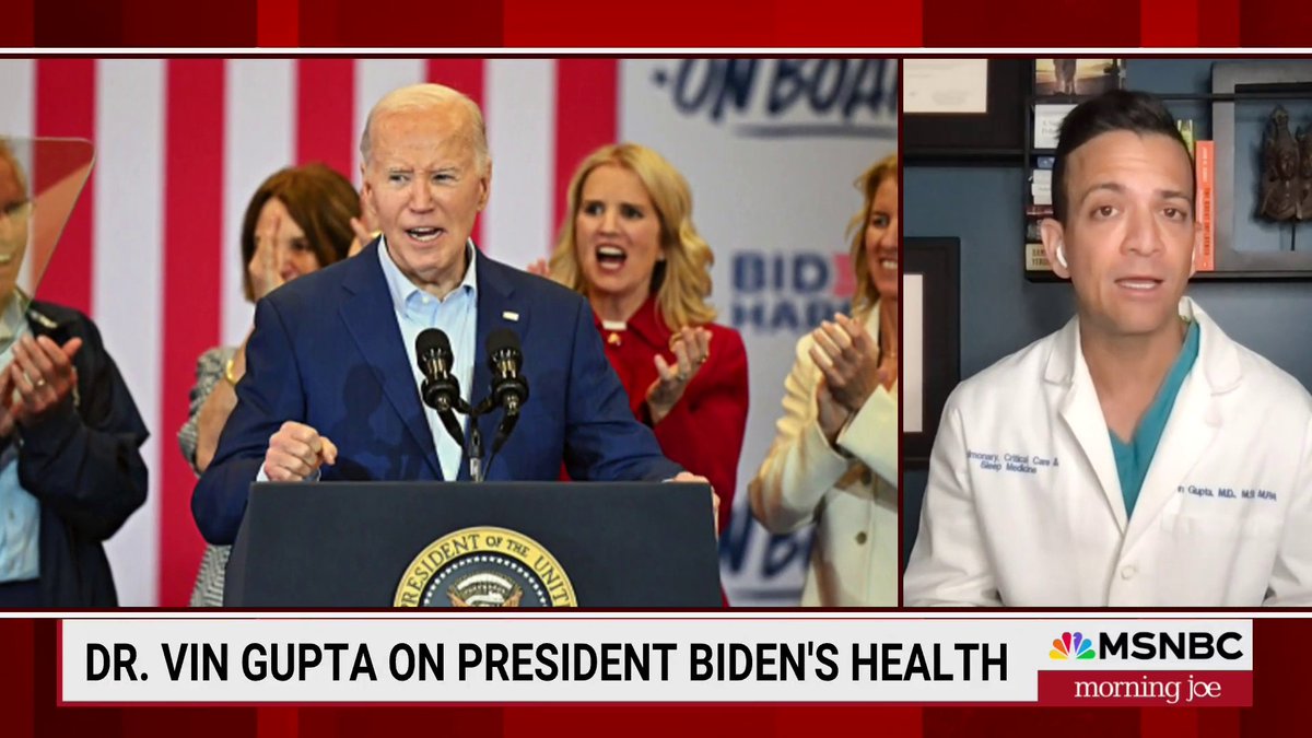 "Biden is actually quite robust relative to what we see normal aging at 81. More broadly, we don't talk enough about [Trump]. There's signs of forgetfulness, judgment issues... The exact same things we're scrutinizing the President about." — Dr. Vin Gupta on Trump-Biden health