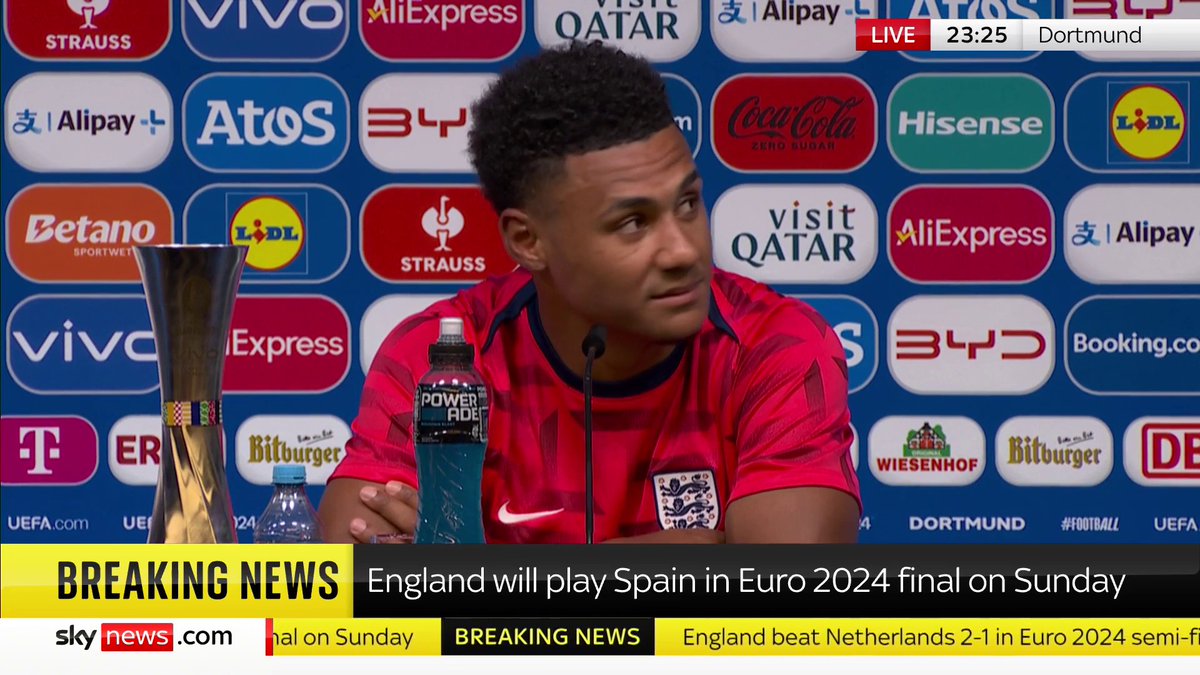 "I've had the best season of my career" Footballer Ollie Watkins has been speaking at a press conference after England beat the Netherlands 2-1, qualifying for the Euro 2024 finals against Spain. 📺 Sky 501