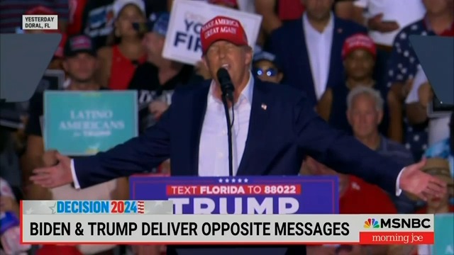 WOW!!! MSNBC just played a side-by-side of President Biden’s NATO speech and Donald Trump’s unhinged speech in Florida yesterday and the difference is remarkable. Biden sounds like a president, Trump sounds like a clown.