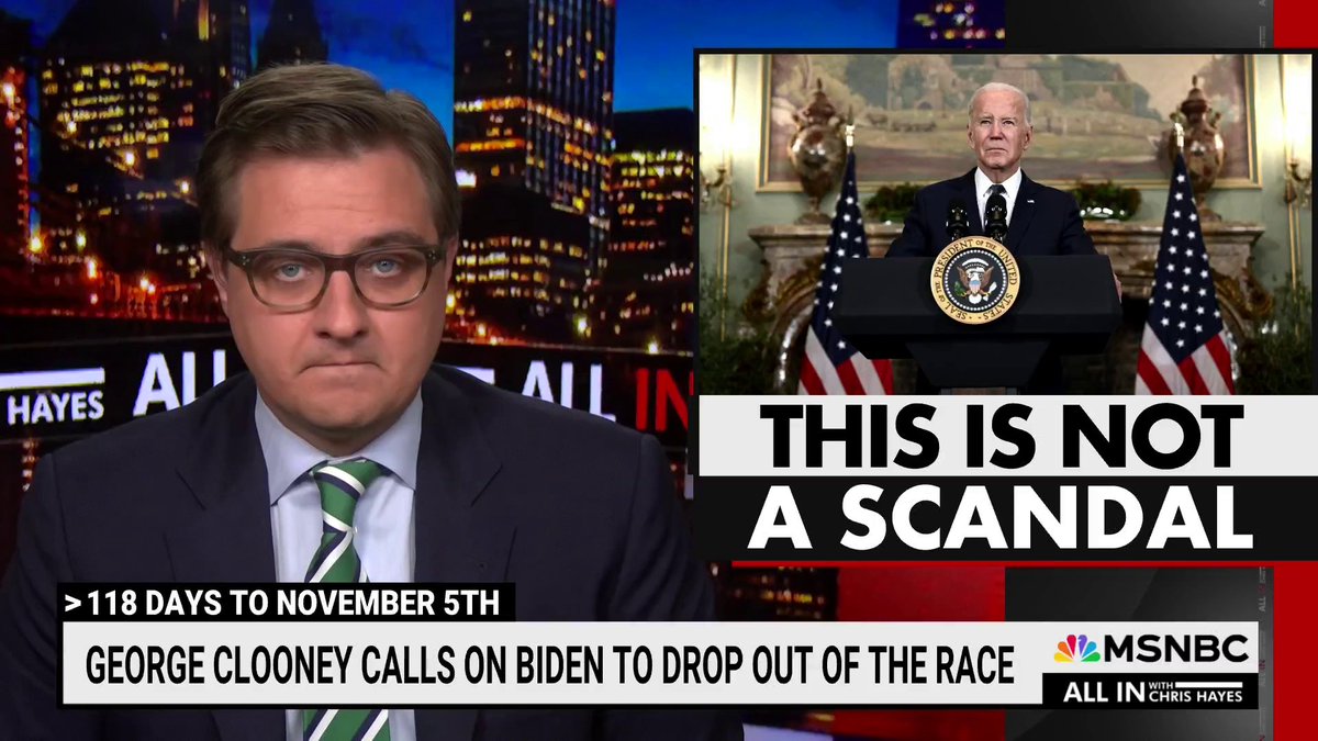 "Biden is a decent man who has done nothing wrong. He has not got caught in a scandal—he's just aging. And that reality, I think, makes him increasingly likely to lose re-election to a Republican candidate..." says Chris Hayes.