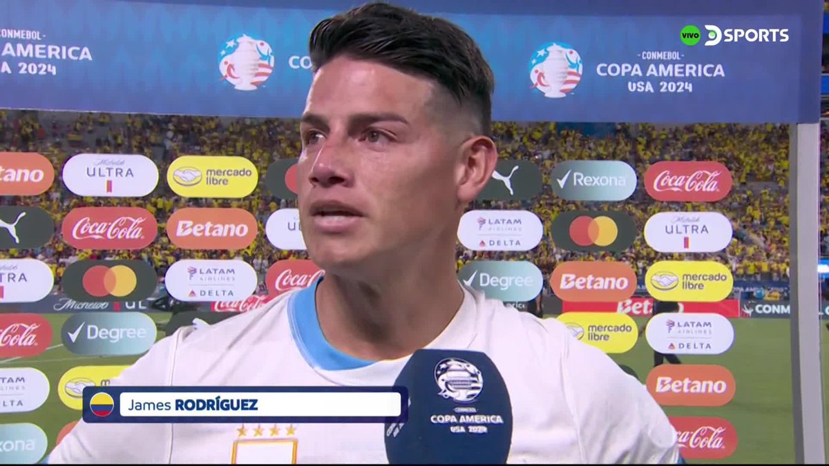 "Llevo 13 años aquí queriendo esto". James Rodríguez no pudo continuar la entrevista porque se emocionó.