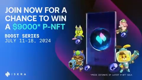 This is your chance to own a Pioneer NFT for FREE! 💥 We're giving away ✨2x P-NFT✨ and you could be one of the lucky winners! 🏆 Join our limited-time Boost Series and grind your way to the top while you earn up to 50,000 points on #IskraArcade! 🎁 🌟 30M $GRAM Grand Quest
