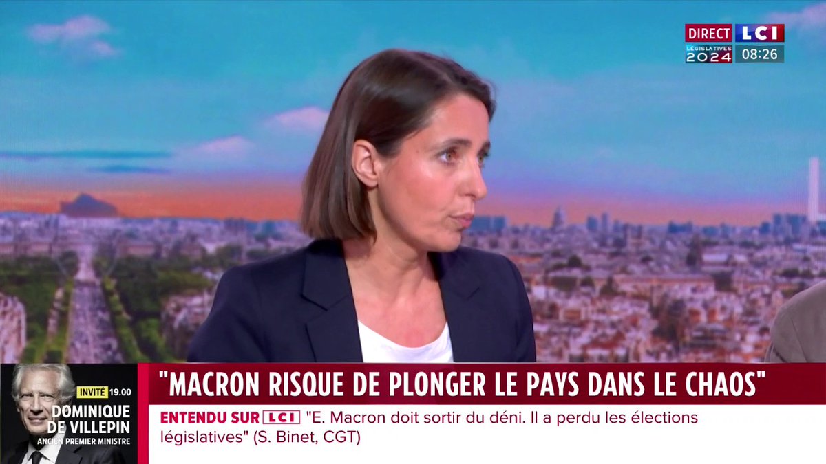 🗣️"Il faut rejoindre ces rassemblements pour mettre l'Assemblée nationale sous surveillance" : Sophie Binet. "Il faut qu'il y ait une pression populaire, citoyenne, pour que le résultat des élections soit respecté", insiste la secrétaire générale de la CGT.