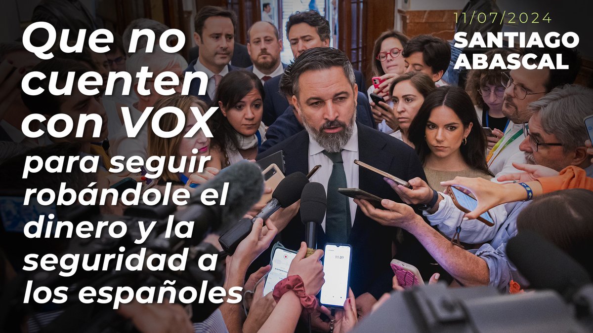 🔴🔴🔴 #URGENTE Santiago Abascal 🇪🇸 se harta de Feijóo: "Trató de impedir los pactos con VOX y no ha parado hasta convertirlos en imposibles. Nadie nos ha votado para aceptar la política migratoria de Pedro Sánchez" Que no cuenten con VOX para seguir robándole el dinero y la seguridad a los españoles.