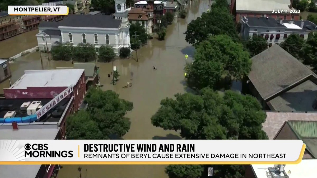 The last remnants of Hurricane Beryl are causing catastrophic flooding in parts of Vermont and a destructive tornado in western New York. Meanwhile, some in southeast Texas are still without power amid high temperatures.