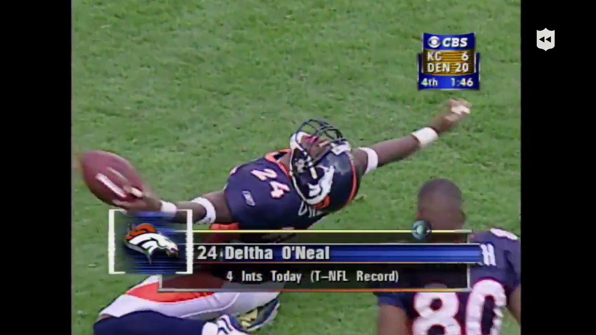 When Broncos corner Deltha O'Neal recorded FOUR interceptions in one game back in 2001 🔥