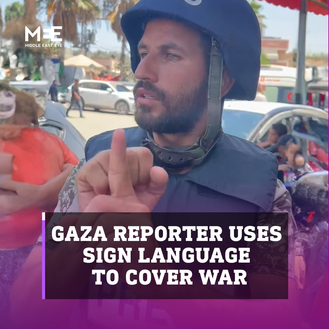 Bassem al-Hebl, a deaf 27-year-old aspiring journalist from Gaza, spoke to MEE about his dream of becoming a reporter and using sign language to deliver the news about Gaza to the deaf community all around the world.