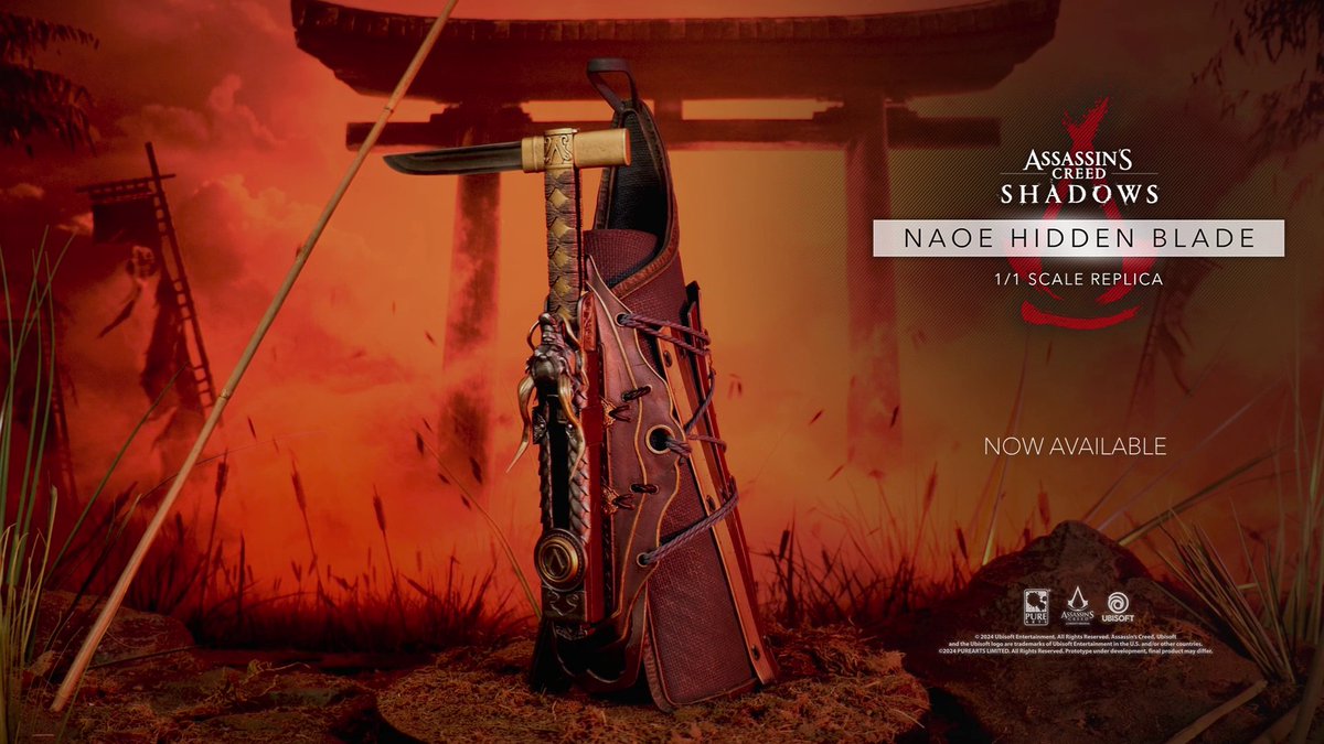 Channel the stealth of Naoe with her Hidden Blade Replica or the brute force of Yasuke with his Helmet Replica. Available worldwide! Pre-order now 👉