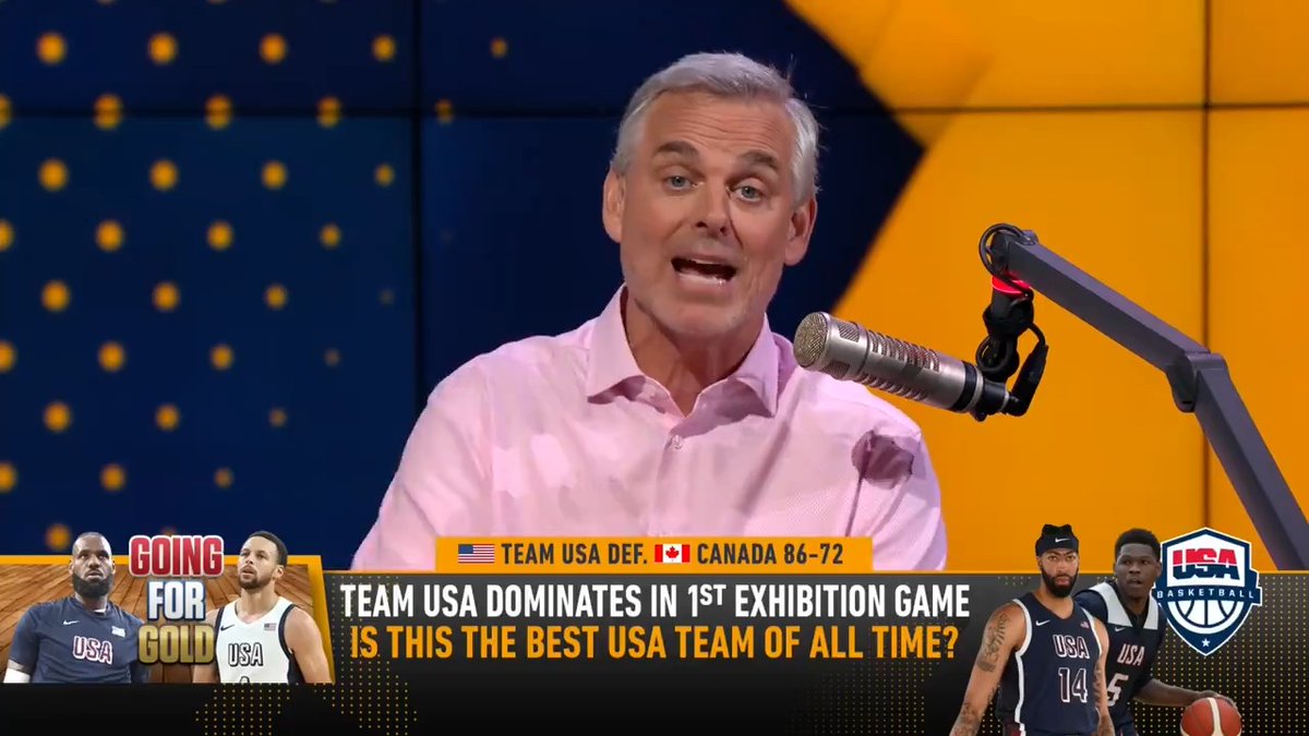 2024 Team USA over 1992 Dream Team? "This team's bench has starters on that team. Scottie Pippen... Not close to Jayson Tatum. Patrick Ewing's not nearly as good as Anthony Davis." — Colin Cowherd