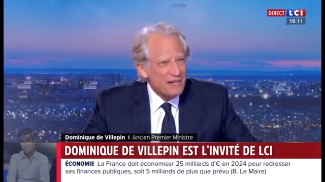 ▶️#Invité - D. de Villepin invité LCI : partie 1/3 #24hPujadas #LCI #La26 ⤵️