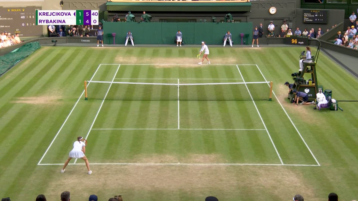 BARBORA KREJCIKOVA IS A WIMBLEDON FINALIST 🇨🇿 The Czech comes from a set down to beat 2022 champion Elena Rybakina 3-6, 6-3, 6-4 #Wimbledon
