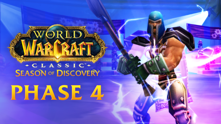 Season of Discovery Phase 4 is now live! ✨ Level to 60 ⚔️ Unlock new Class Runes 🛡️ Instanced World Bosses live July 18 🔥 Molten Core &amp; Onyxia live July 25