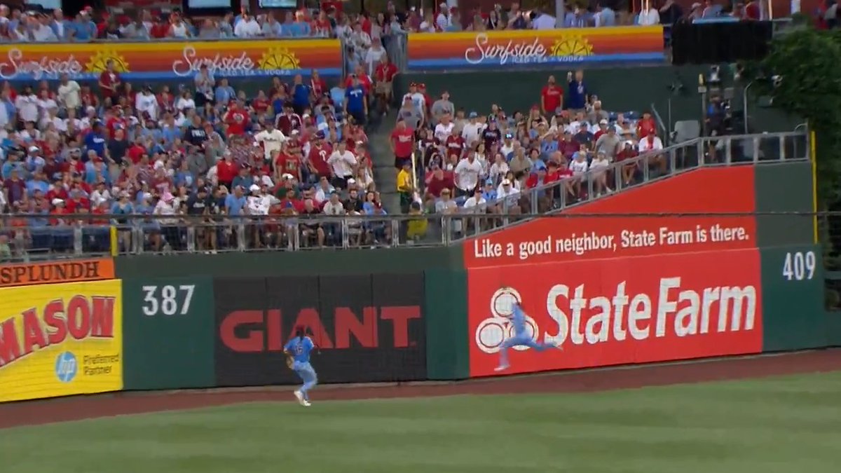 JOHAN ROJAS WITH ONE OF THE MOST RIDICULOUS CATCHES YOU WILL EVER SEE ON A BASEBALL FIELD! WOW!