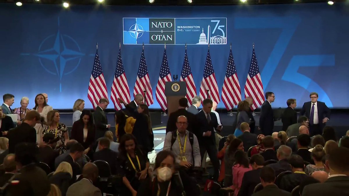 .Peter Alexander: "You misspoke in your opening answer when you referred to VP Harris as 'vice president Trump.' Right now, Donald Trump is using that to mock your age and your memory. How do you combat that criticism?" President Biden: "Listen to him."