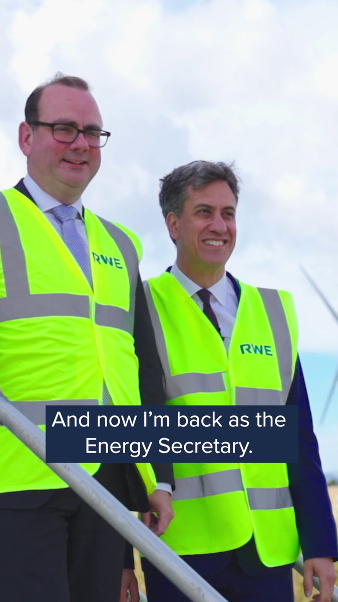 On Monday, the government lifted the de facto ban on onshore wind farms across England. With more wind farms like Little Cheyne Court, we will be on our way to doubling onshore wind energy by 2030. More from Energy Secretary, Ed Miliband 👇