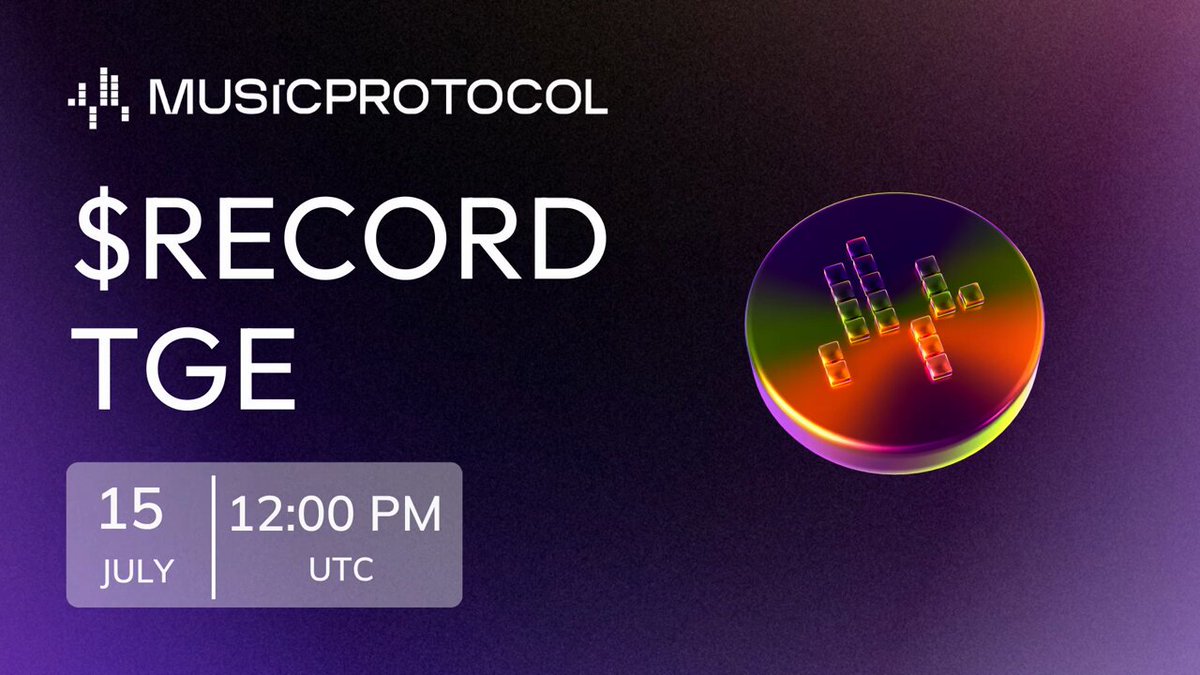 The $RECORD token will go live on Uniswap on the Base network on July 15th at 12 p.m. UTC. Stay tuned for more information. #TGE #uniswap #base