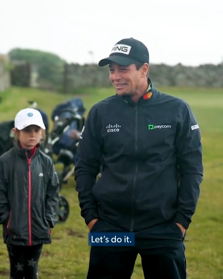 After practicing for Genesis Scottish Open, Viktor Hovland traveled to North Berwick Children's Par 3 ... To play 11 kids ... in a scramble ... In the rain and wind 👏