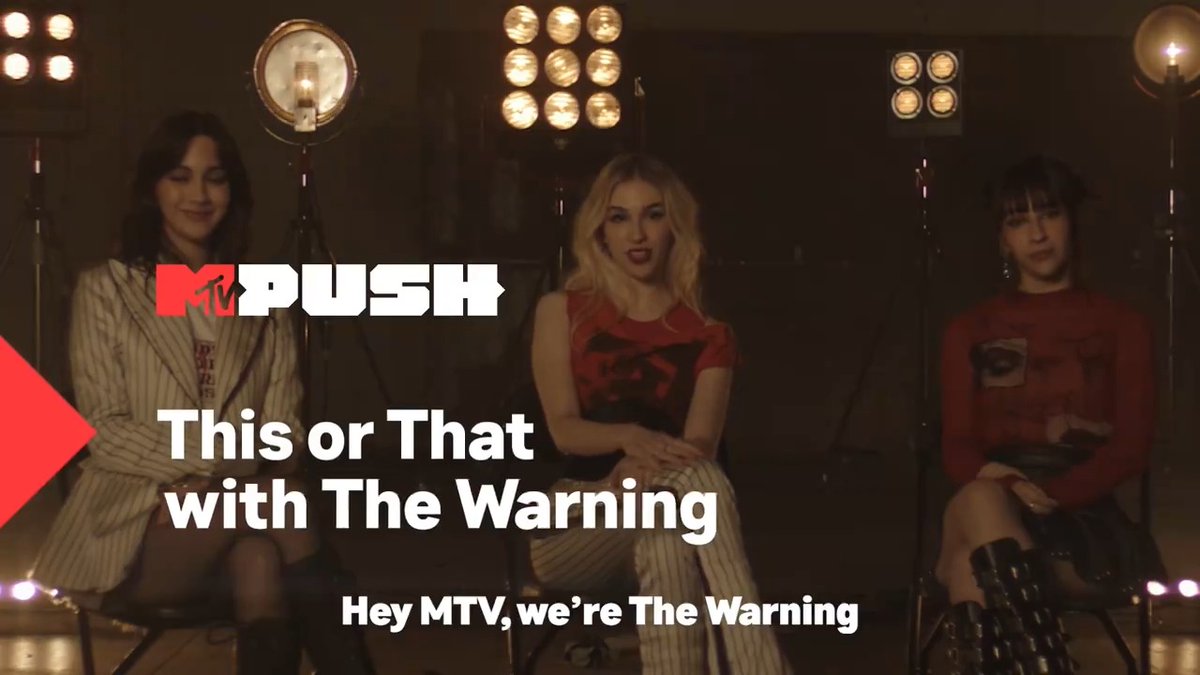 This is my official invitation for The Warning to come over & have a pizza night with me 🍕🤭 Catch up on their #MTVPush content here →