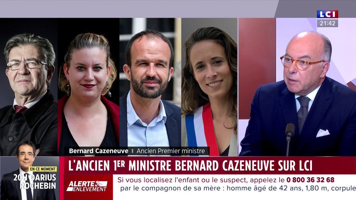 Bernard Cazeneuve juge "impossible" que les noms proposés par LFI soient premiers ministres et estime que Jean-Luc Mélenchon cherche l’affrontement avec Marine Le Pen en 2027 pour l’emporter. 📺 Le 20 heures de Darius Rochebin sur la 26.