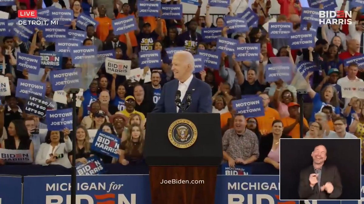 FULL SPEECH: President Biden delivers a game-changing speech in Detroit in what could be the most important and powerful moment of the 2024 election to date. If there's anything you watch right now, make it this. And share it far and wide.