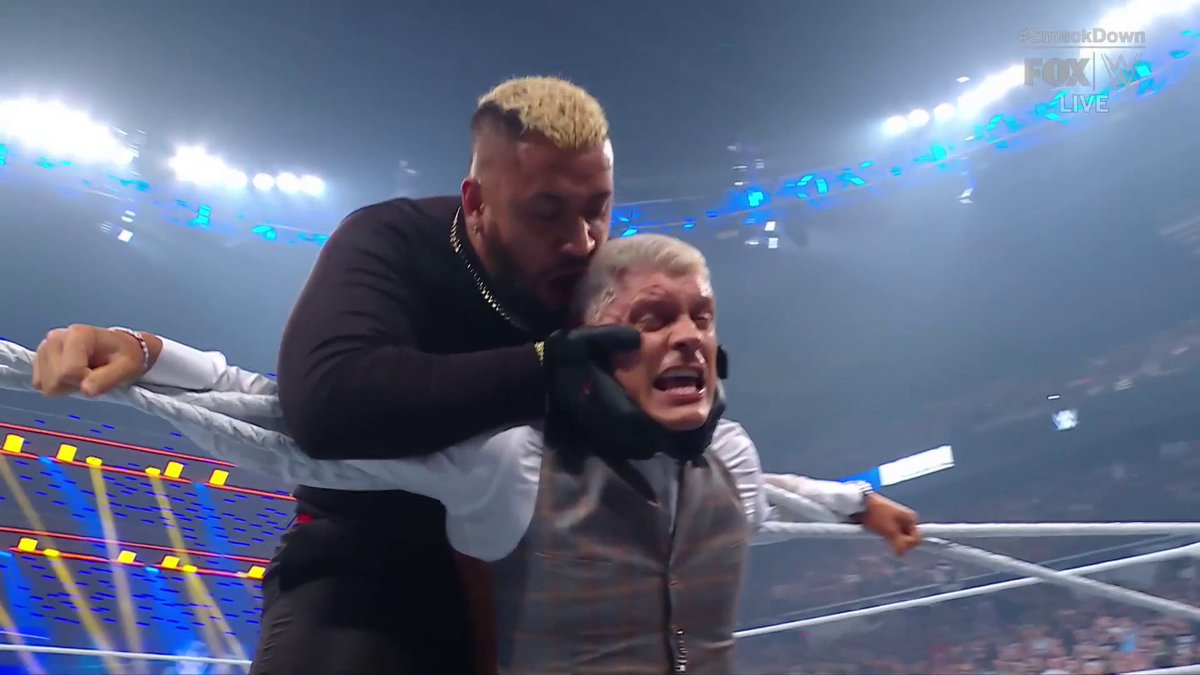 The Bloodline takes out Randy Orton in-front of a helpless Cody Rhodes. #SmackDown
