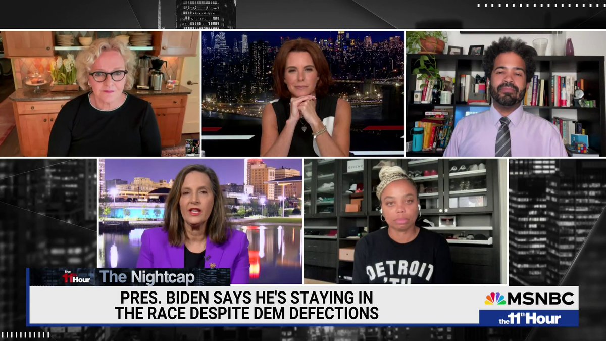 "Democrats don't enforce a dogma." @hayesbrown.bsky.social, Joyce Alene, Claire McCaskill, and Jemele Hill join Stephanie Ruhle for this week's #Nightcap to discuss the evolving conversation around President Joe Biden's candidacy.