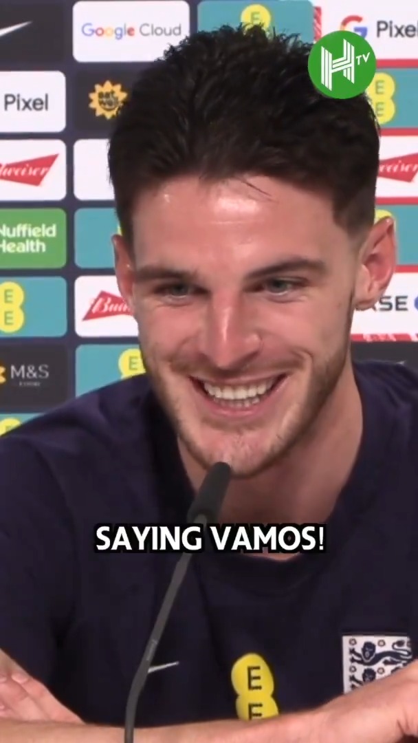 Declan Rice brilliant on Mikel Arteta's support: "He texted me the other night saying 'VAMOS' after reaching the final" 😂 🔗