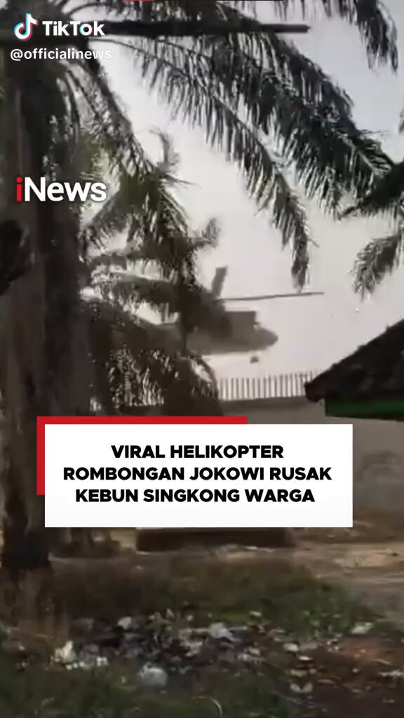 Helikopter rombongan presiden rusak kebon singkong warga di Lampung 🙂