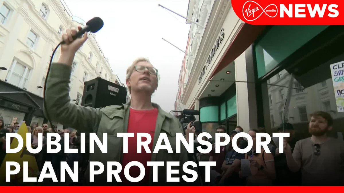 Protesters gathered on Grafton Street today to demand the continuation of the Dublin City Centre Transport Plan. They are calling for reduced congestion and better bus services. Businesses are concerned about a potential decrease in footfall due to lack of public infrastructure.