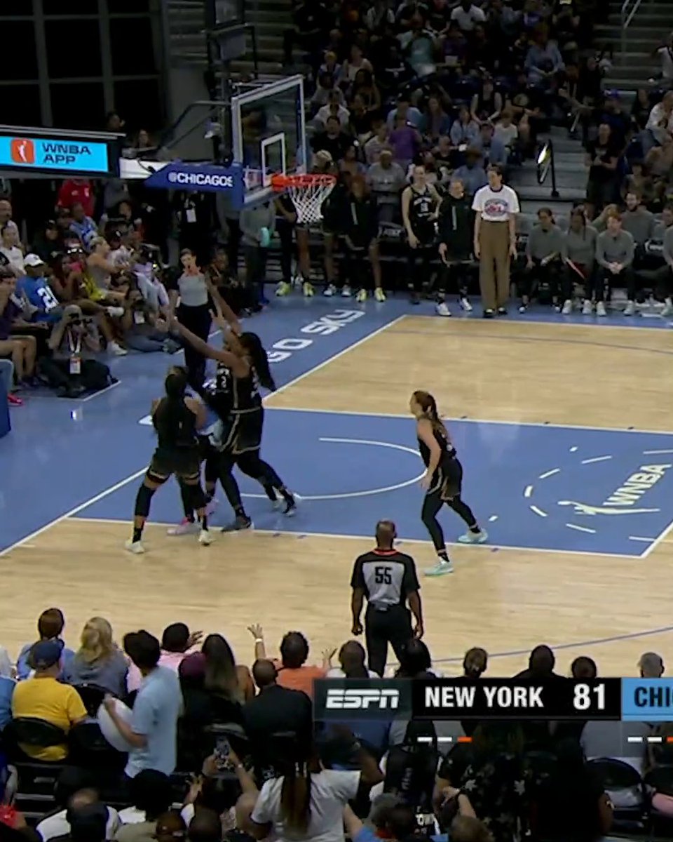 Four New York Liberty players surrounded Angel Reese in the final possession of the game. She was two points away from her 16th-straight double-double.