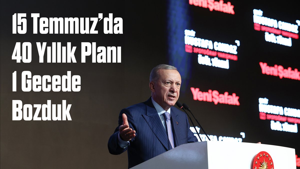 15 Temmuz’da, yedi düveli arkasına alan bir ihanet çetesinin 40 yıllık planını bir gecede bozarak tarihimize ve bizden sonraki nesillere şeref madalyası olarak iftiharla taşıyacakları yeni bir zafer armağan ettik.